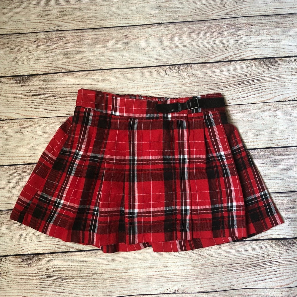 Justice pleated plaid skort